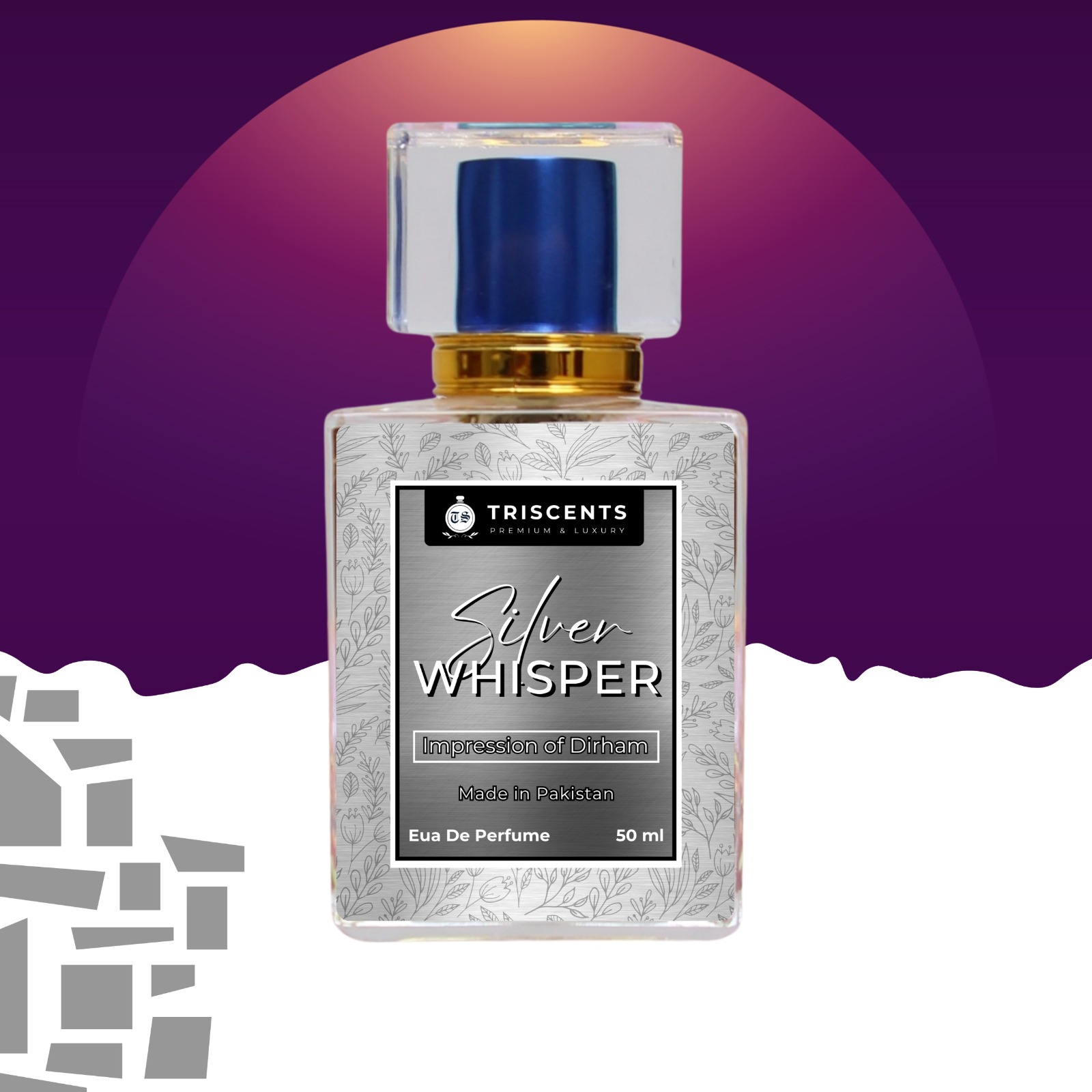 Silver Whisper triscents silver whisper eau de parfum – impression of dirham – 50ml